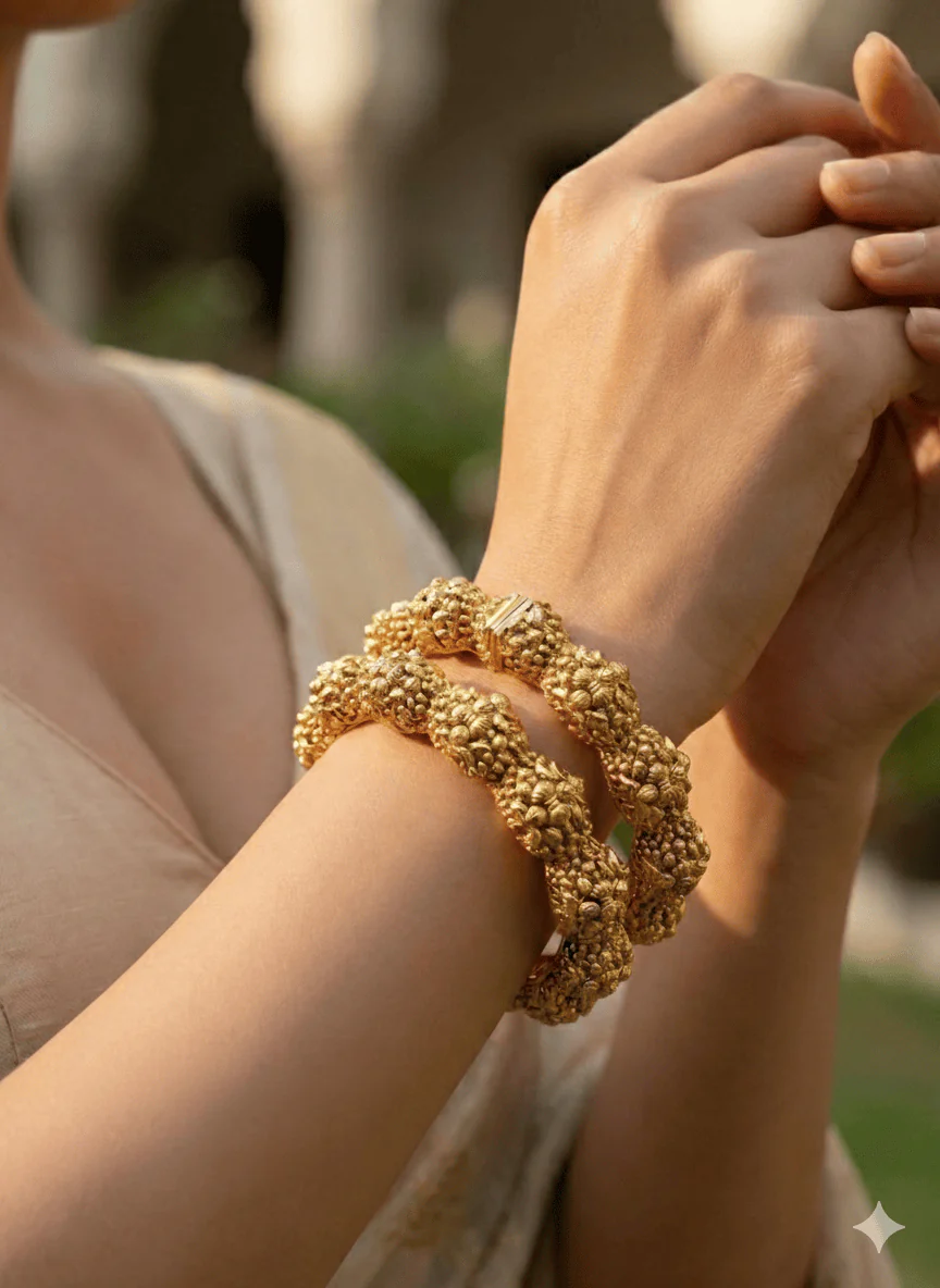 Aarambh Antique Gold Statement Kada - Image 3