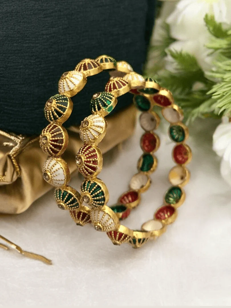 Aarunya Bangle - Exquisite Gold Polish Brass Jewelry - Image 3