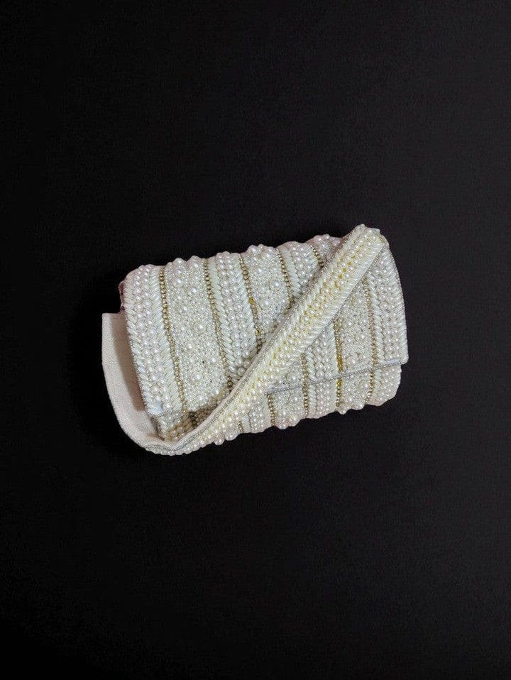 Amara Designer Clutch - Elegant Pearl Bridal Purse - Image 3