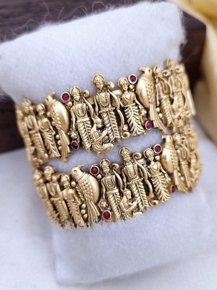 Exquisite Ram Darbar Bangles - Handcrafted Gold Plated Elegance - Image 4