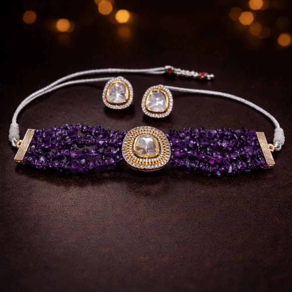 Advita Set - Exquisite Kundan Polki Jewelry for Special Occasions - Image 7