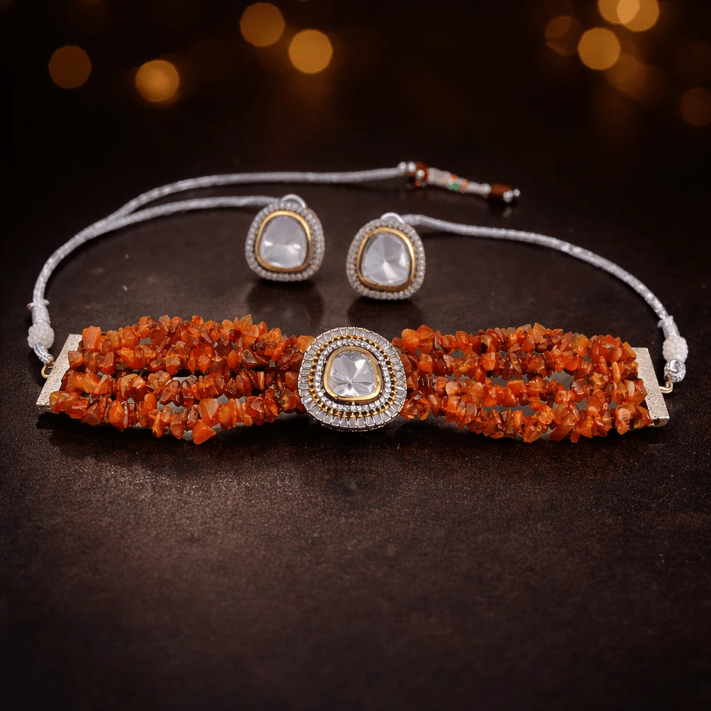 Advita Set - Exquisite Kundan Polki Jewelry for Special Occasions - Image 8