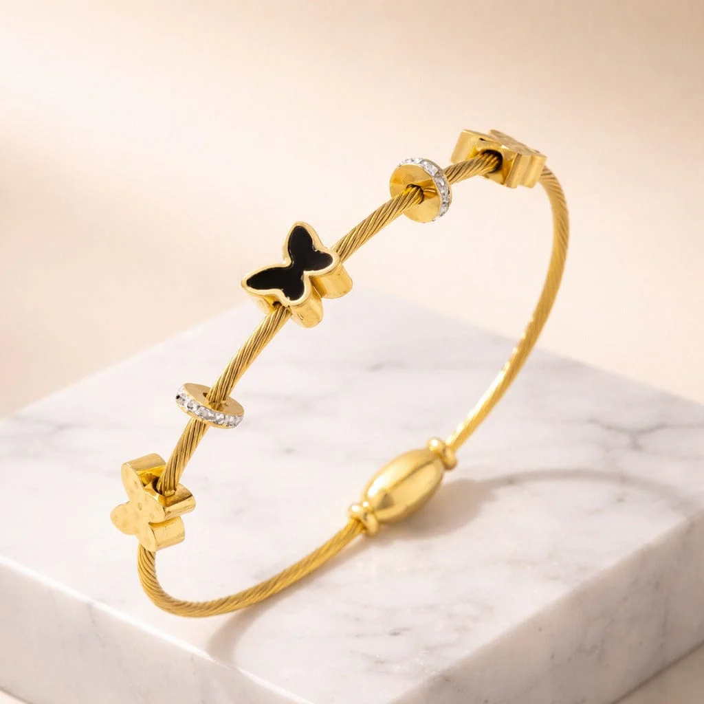 B-121  18k Gold Plated Stainless Steel Tarnish Free Waterproof Female Jewellery - Image 4