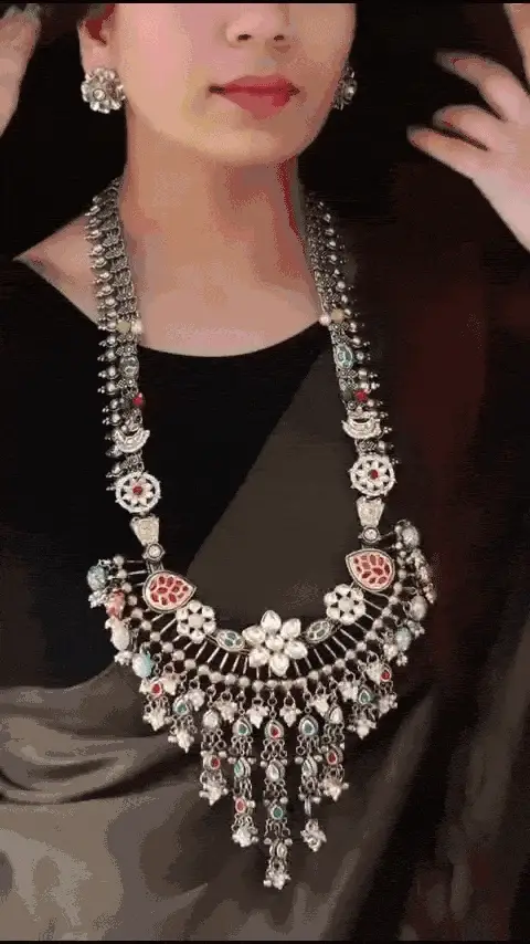 Baruni Set - Exquisite German Silver Kundan Jewelry - Image 3