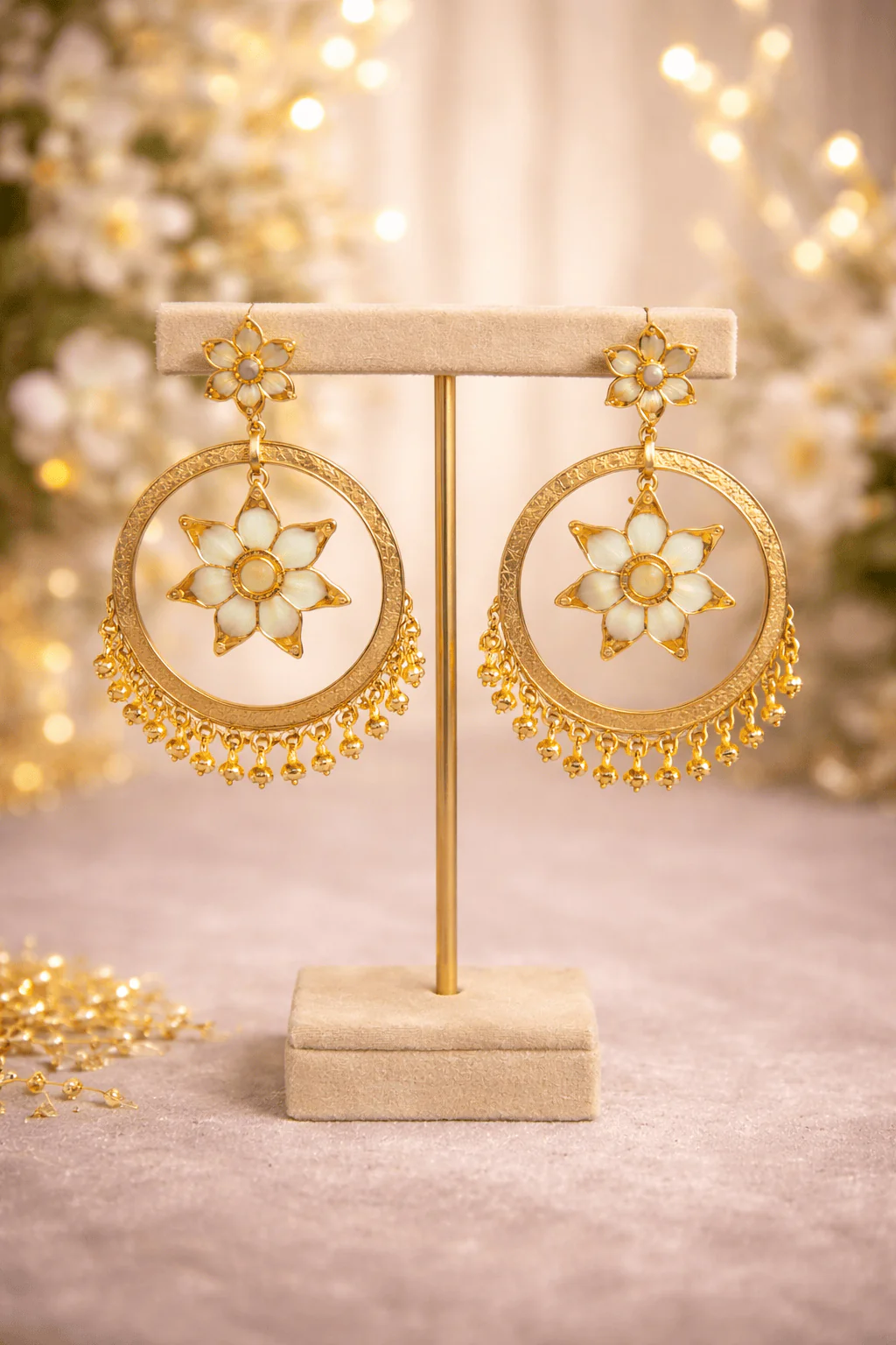 Embellished Chandbali Earrings - Handcrafted Elegance - Image 3