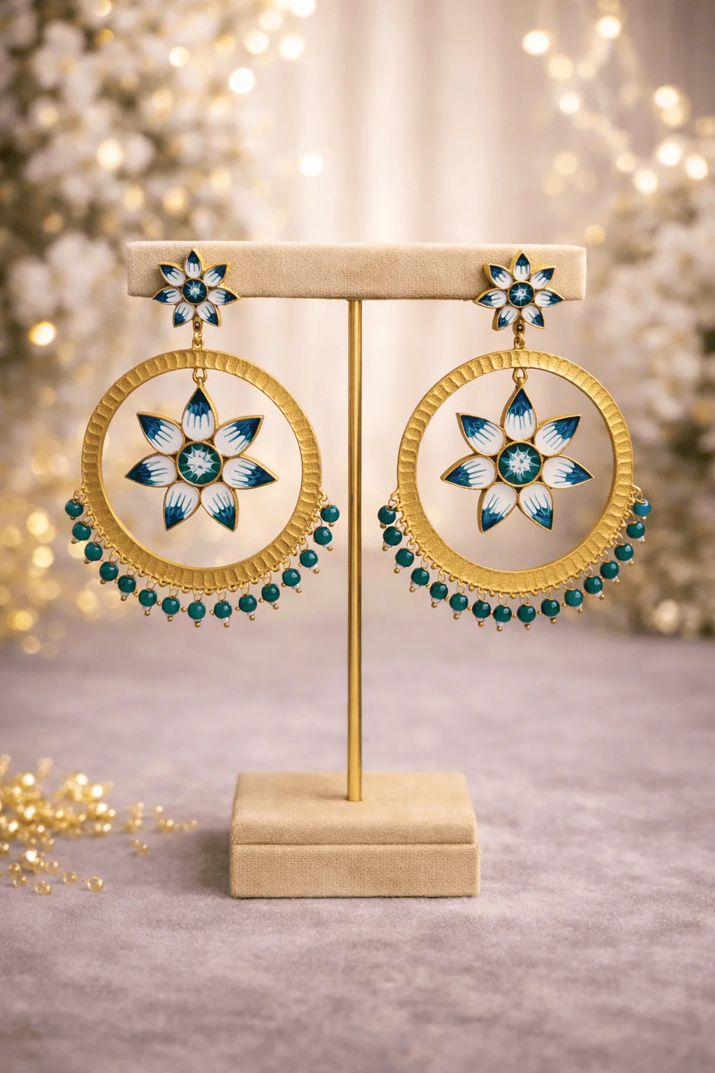 Embellished Chandbali Earrings - Handcrafted Elegance - Image 4