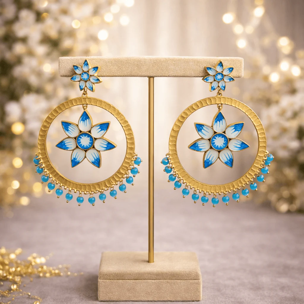 Embellished Chandbali Earrings - Handcrafted Elegance - Image 9