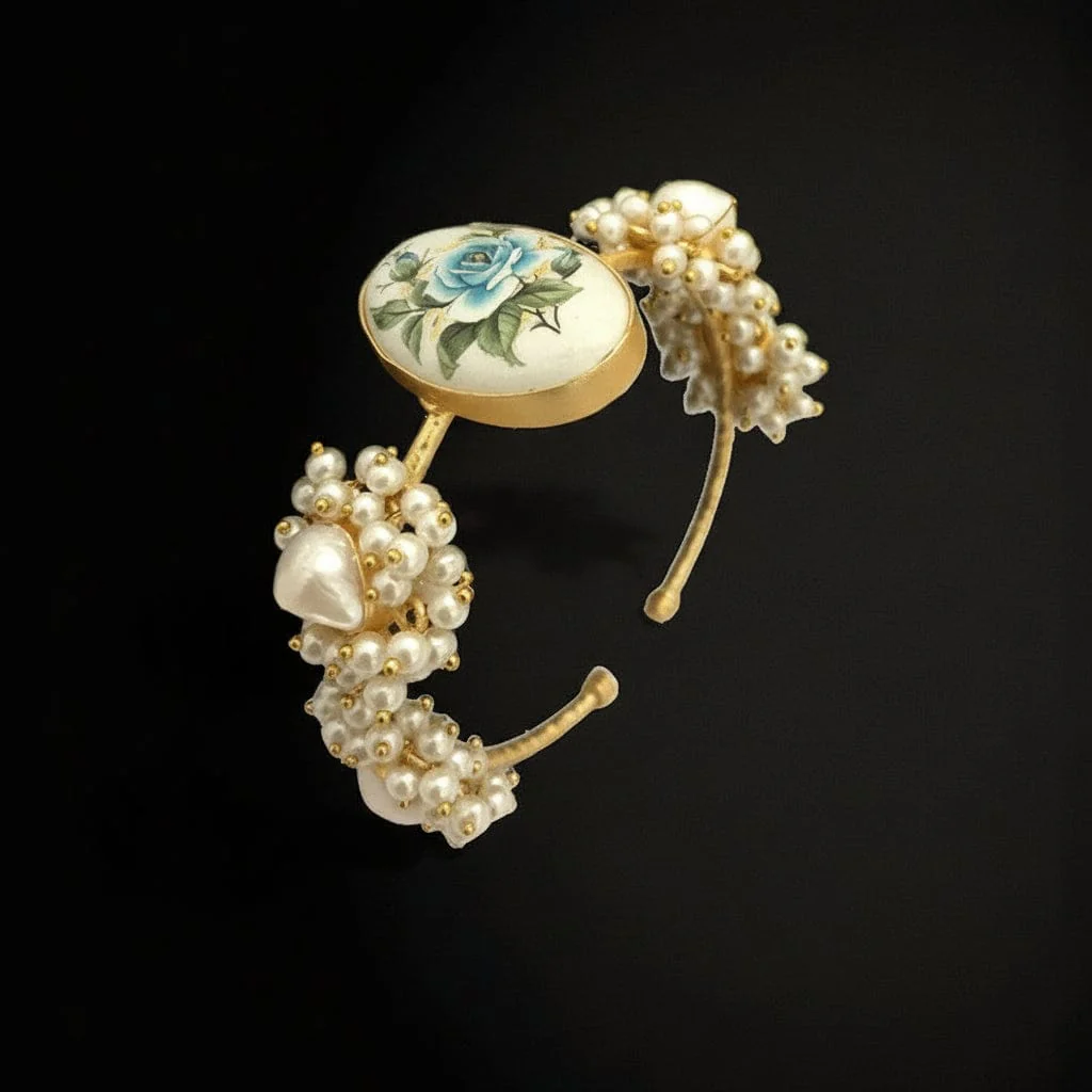 Farzana Real Pearl Bracelet - Elegant Gold-Plated Design - Image 5