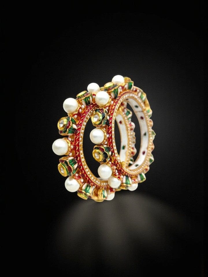 Gaurangi Rajwadi Jadau Bangles - Ethnic Elegance - Image 3