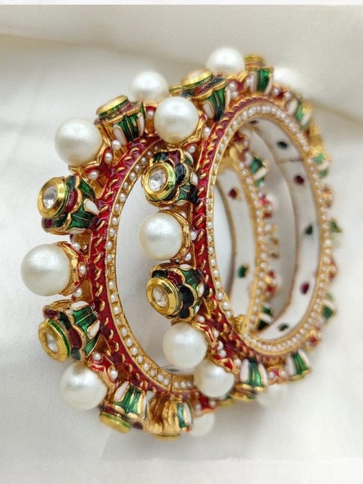 Gaurangi Rajwadi Jadau Bangles - Ethnic Elegance - Image 4