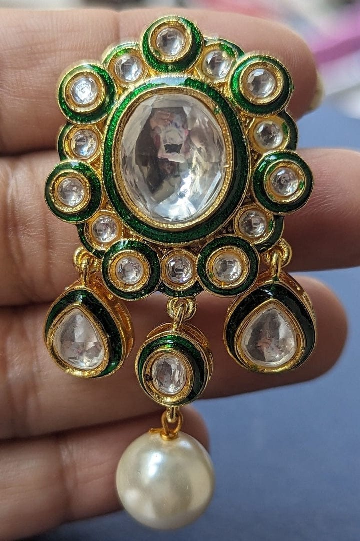 Girija Polki Kundan Earrings - Timeless Elegance - Image 4