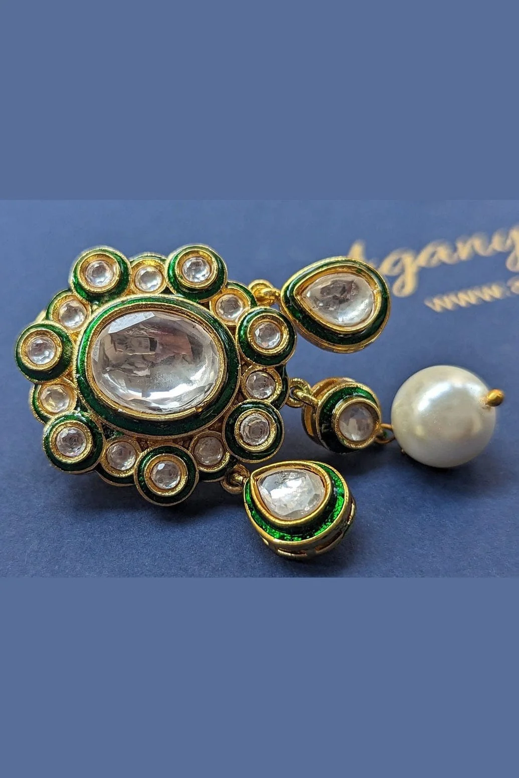 Girija Polki Kundan Earrings - Timeless Elegance - Image 6