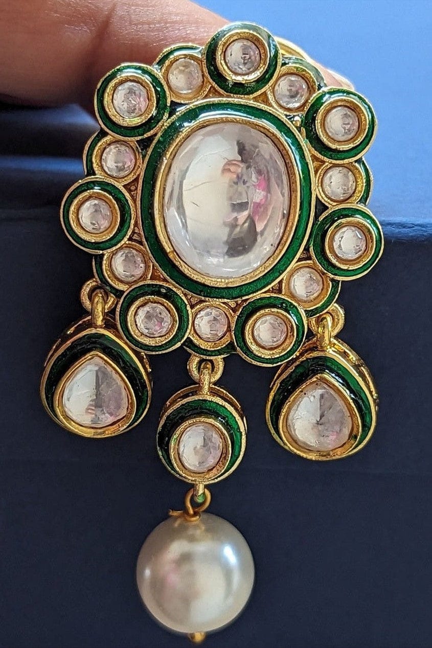 Girija Polki Kundan Earrings - Timeless Elegance - Image 7