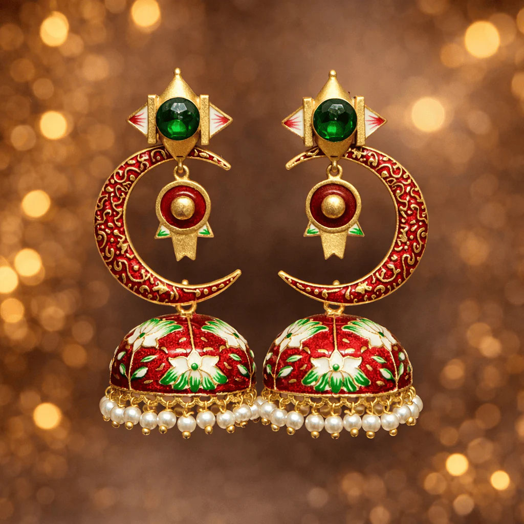 Half Moon Jhumki - Elegant Chand Jhumki Jewelry - Image 10