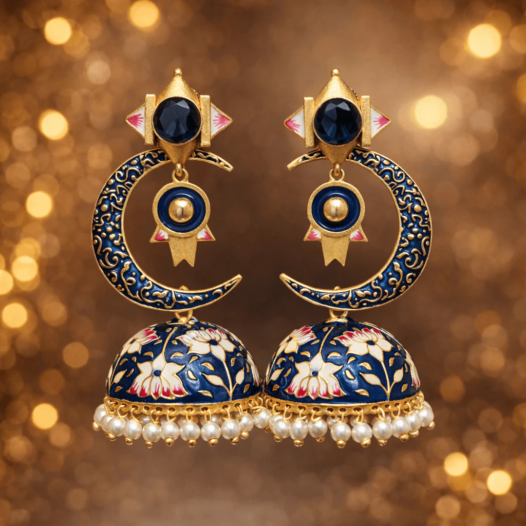 Half Moon Jhumki - Elegant Chand Jhumki Jewelry - Image 11