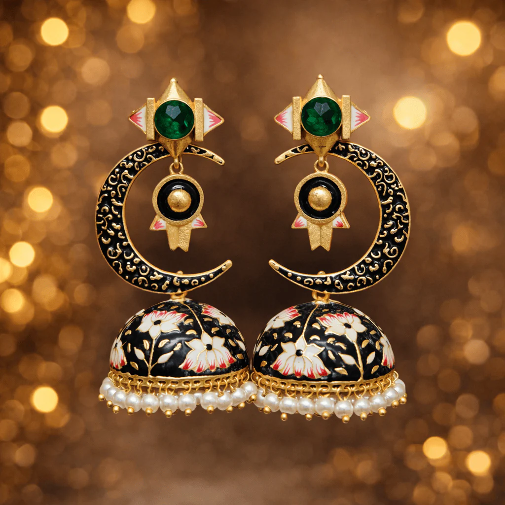 Half Moon Jhumki - Elegant Chand Jhumki Jewelry - Image 14