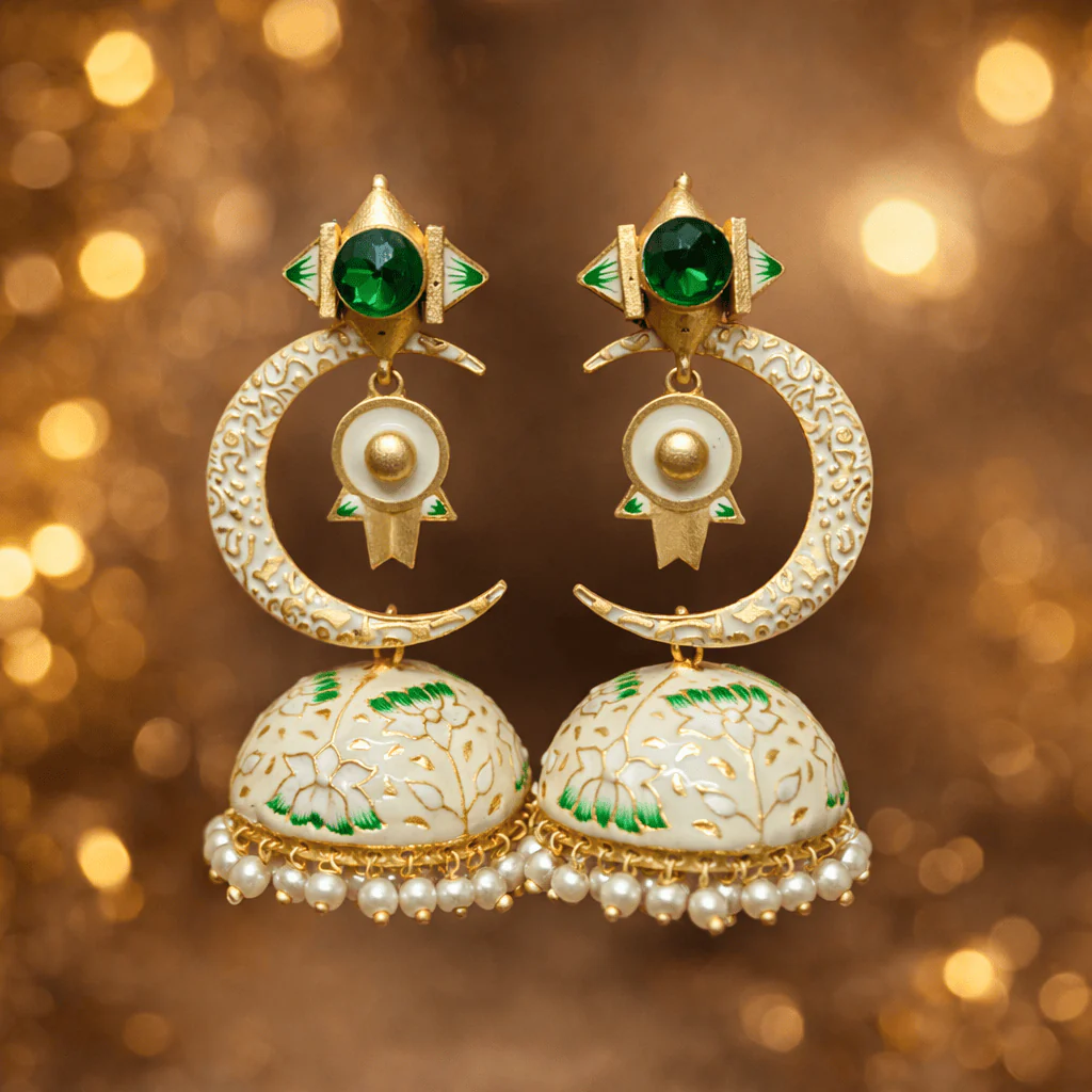 Half Moon Jhumki - Elegant Chand Jhumki Jewelry - Image 15