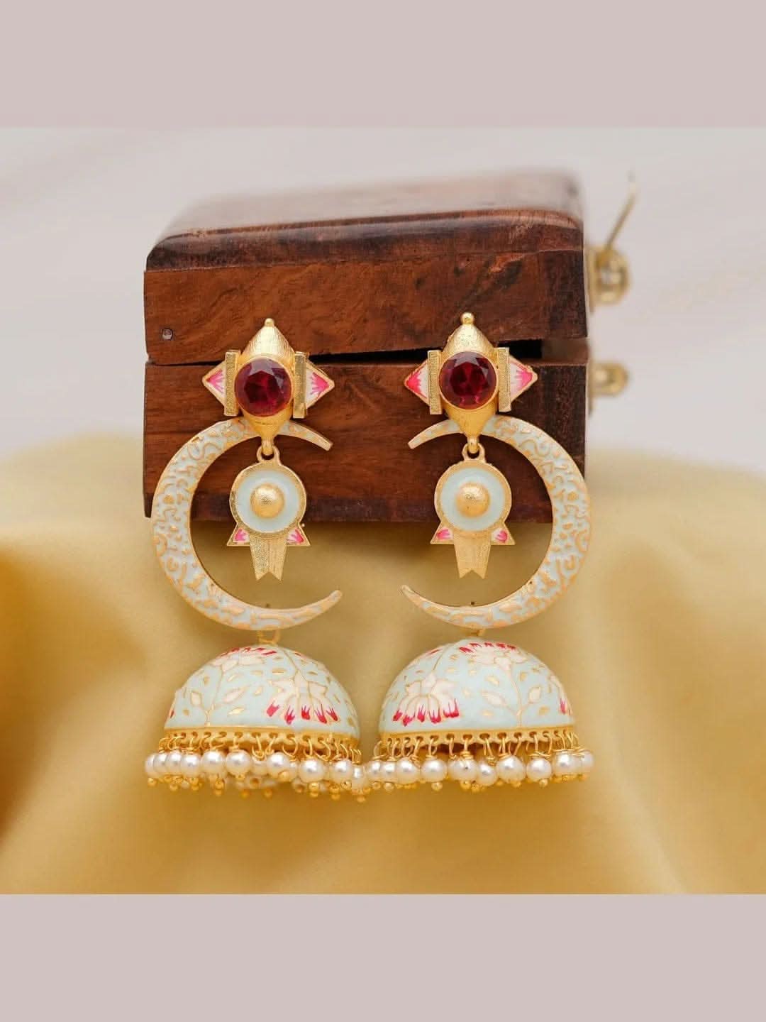 Half Moon Jhumki - Elegant Chand Jhumki Jewelry - Image 6