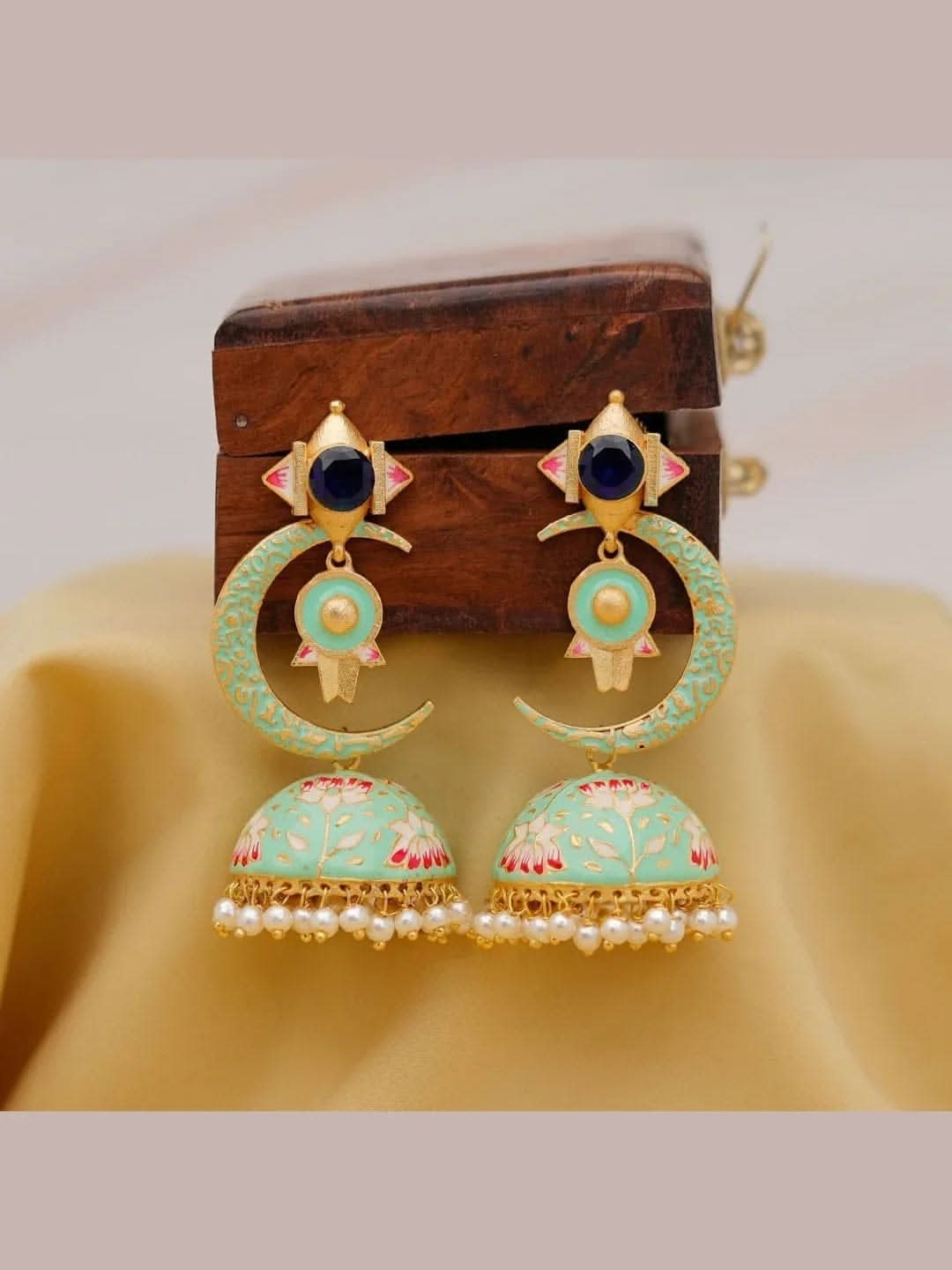 Half Moon Jhumki - Elegant Chand Jhumki Jewelry - Image 8