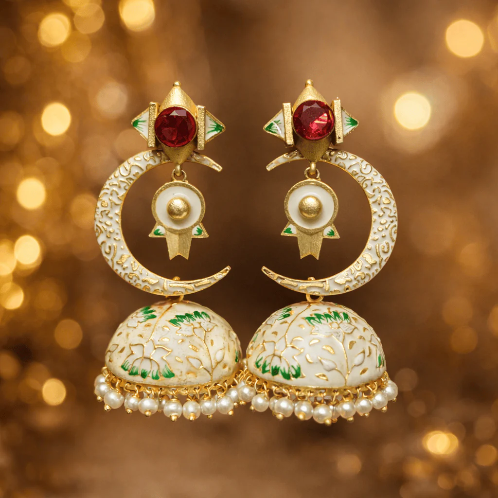 Half Moon Jhumki - Elegant Chand Jhumki Jewelry - Image 9