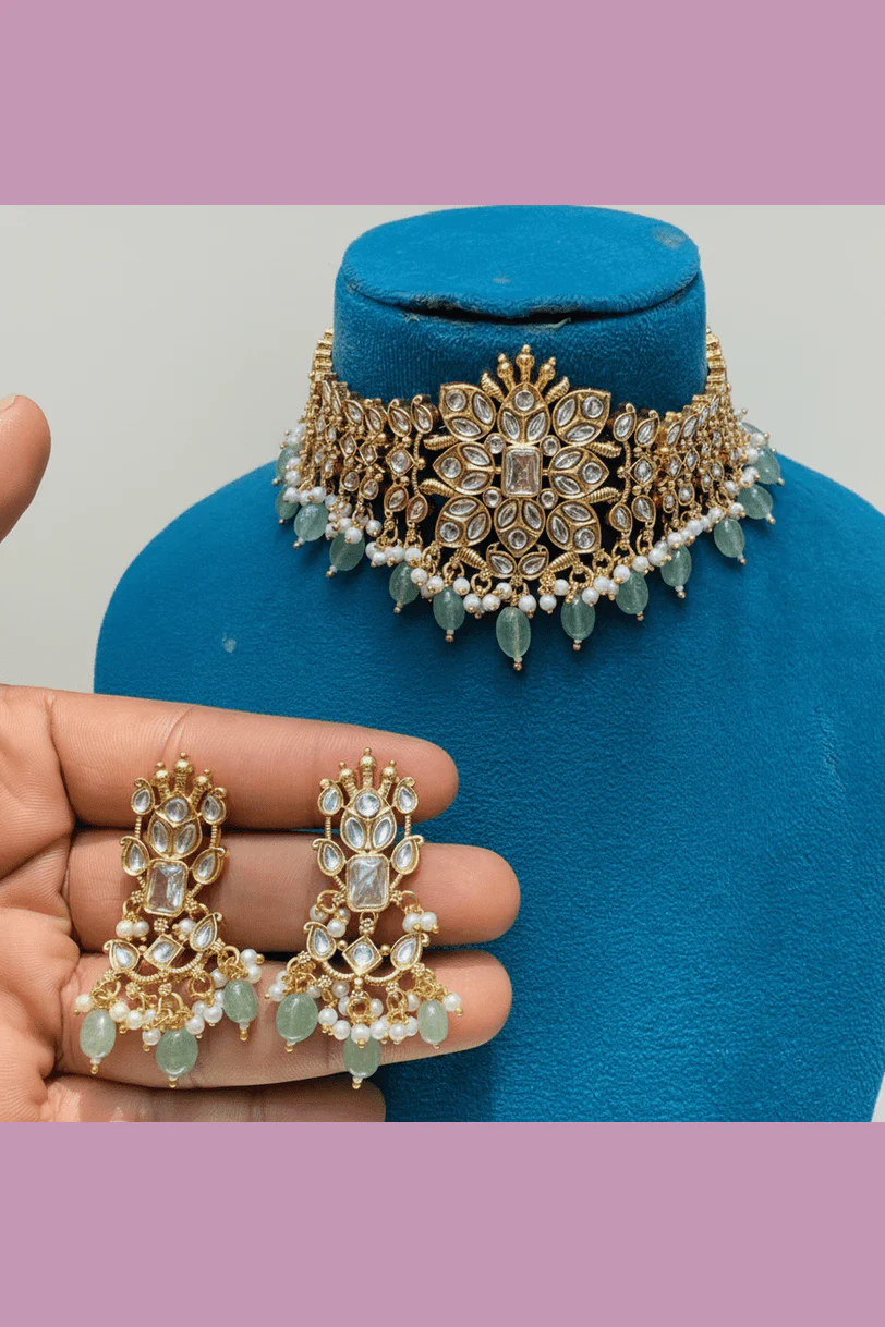 Iksha Polki Kundan Ethnic jewellery set - Image 3