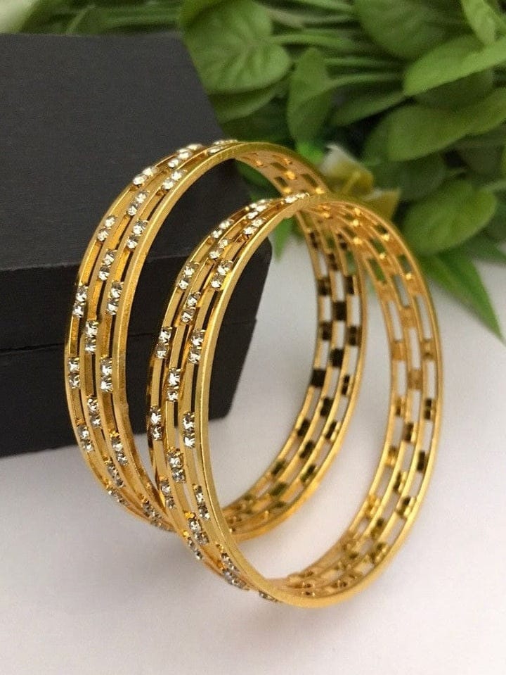 Kaajal Bangles - Elegant Gold Polish Brass Jewelry - Image 5