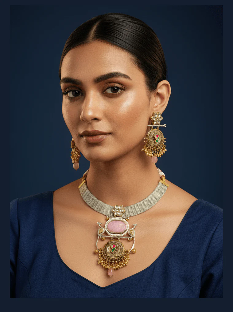 Kaveri Necklace - Exquisite Ethnic & Western Jewelry - Image 3