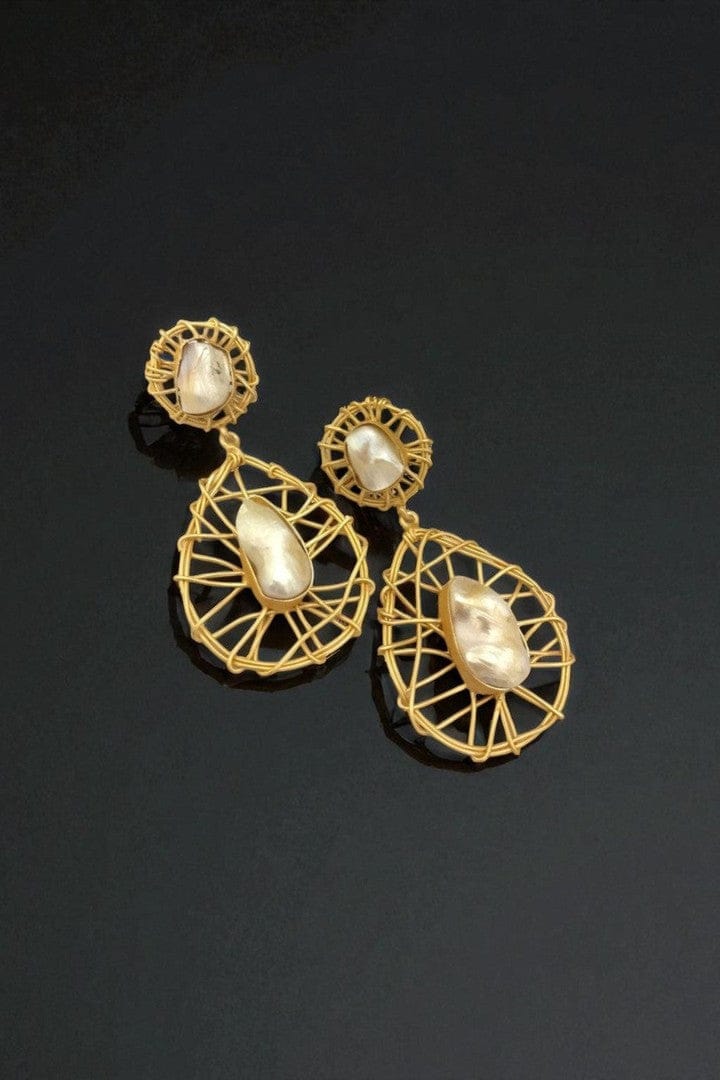 Kavya Real Pearl Earrings - Elegant & Handcrafted Jewelry - Image 3