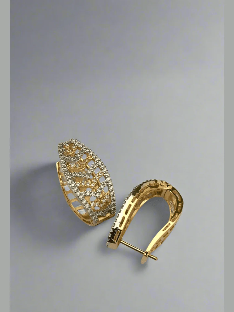 Elegant Leaf Baliya - Alloy Jewelry with CZ Stones - Image 5