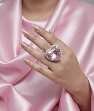 Love valentine Combo - Heart Necklace, Studs & Ring Set - Image 6