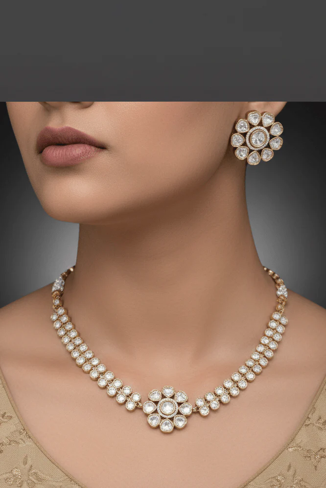 Maina massonite polki kundan ethnic jewellery set - Image 4