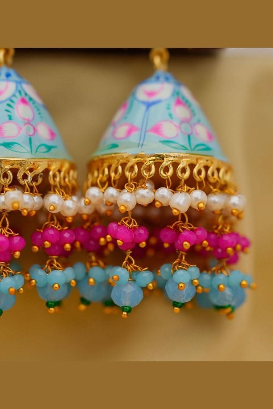 Elegant Meenakari Earrings - Royalty in Every Detail - Image 4