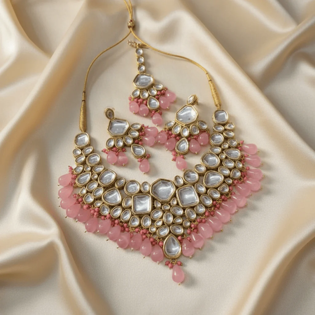 Ethnic Sushmita Onyx Stone Set with Kundan - Aganya Kreation - Image 7