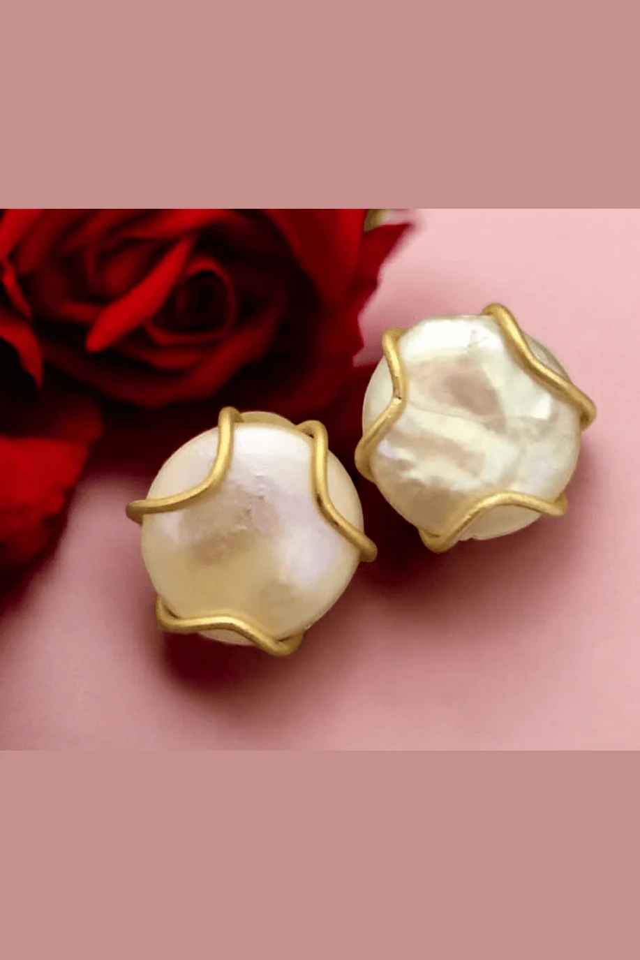 Mridula Real Pearl Earrings - Elegant & Handcrafted Design - Image 4