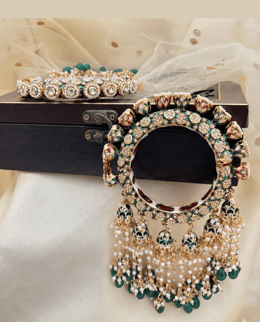 Noor-e-kangan rajwadi jhumki bangles - Image 6