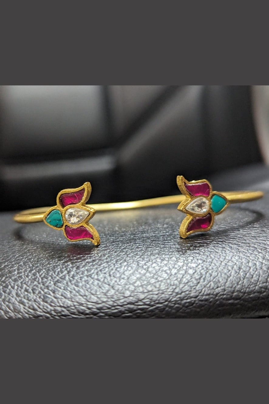 Padma Bracelet - Handcrafted Turquoise & Kundan Jewelry - Image 5