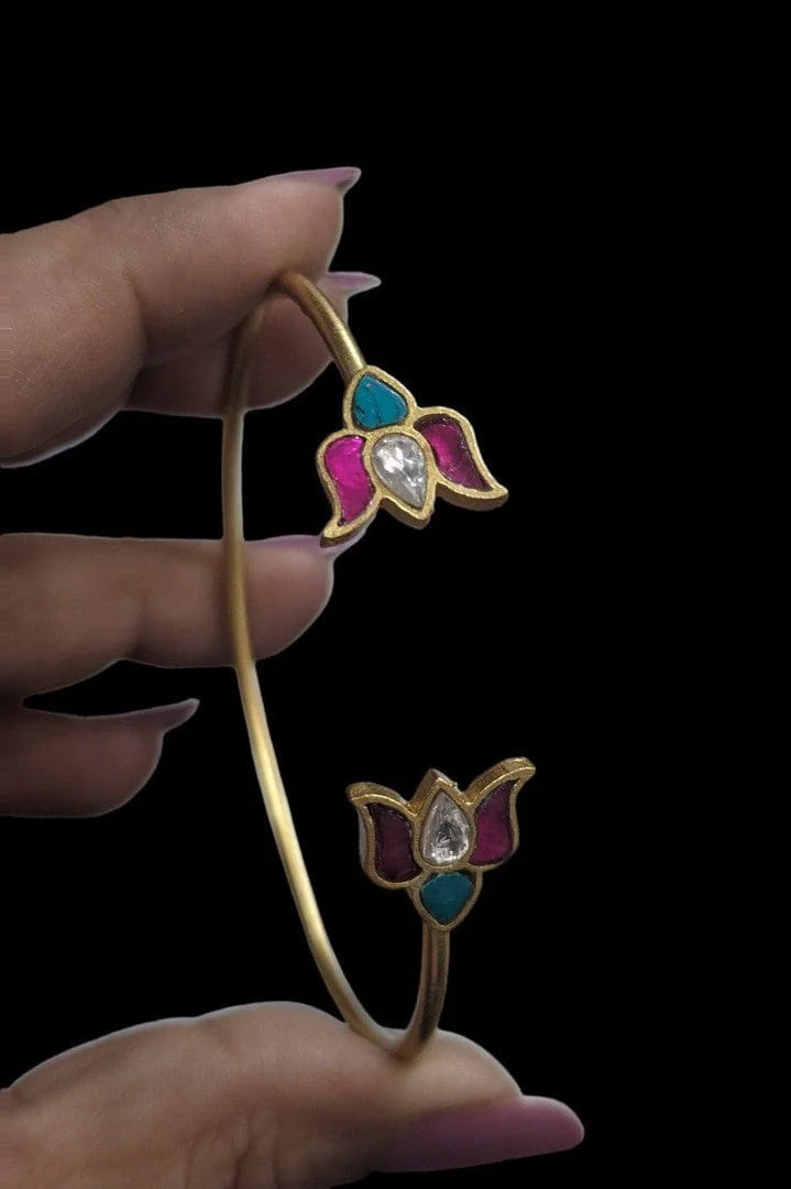 Padma Bracelet - Handcrafted Turquoise & Kundan Jewelry - Image 6