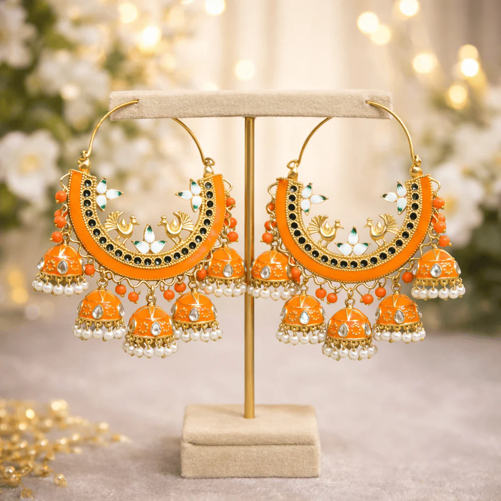 Panchi Jhumka - Elegant Ethnic Earrings for Every Occasion - Image 4