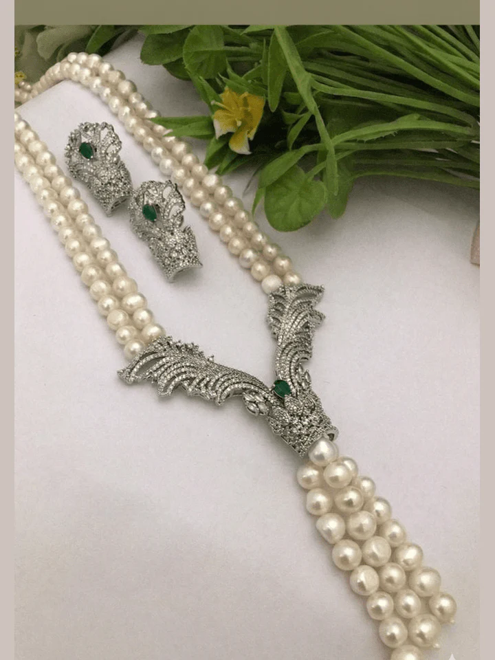 Parineeta Divine Wing Real Pearl Necklace Set - Image 4