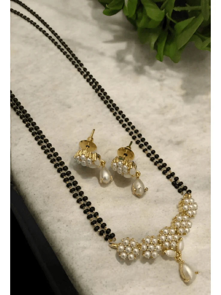 Real Pearl Kamakhaya Mangalsutra - Elegant Brass Jewelry - Image 3