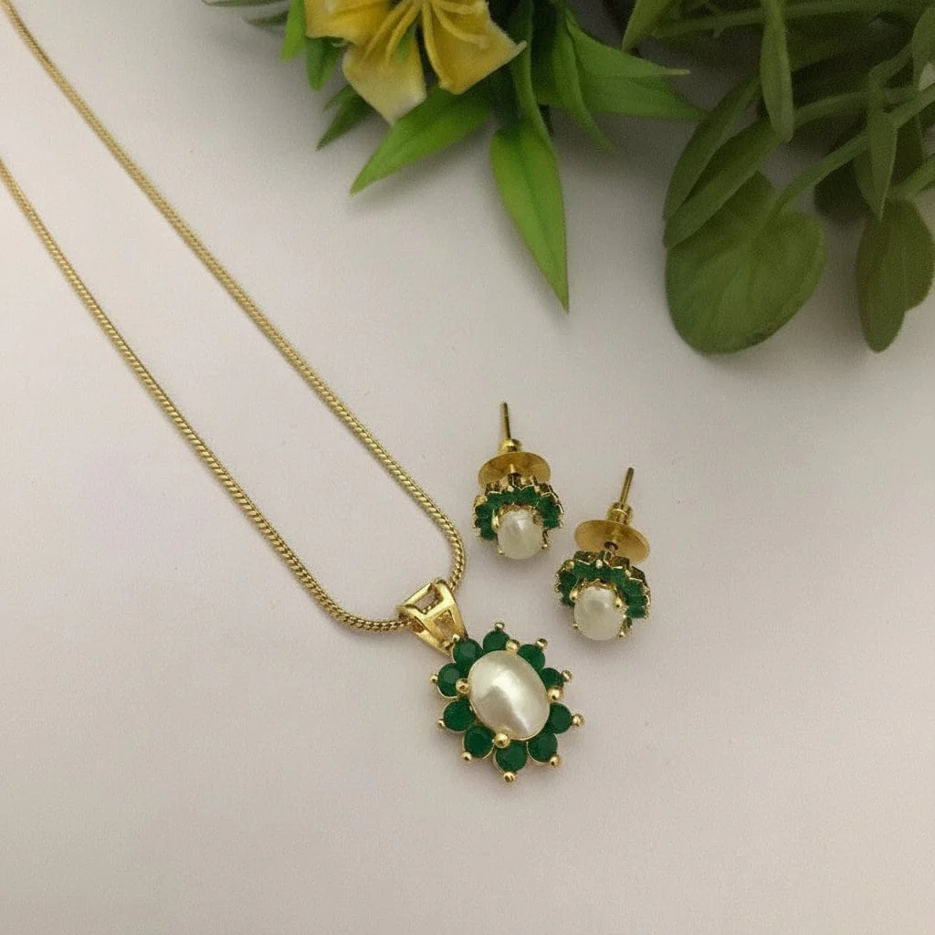 Real Pearl Sanskruti Sleek Pendant Set - Elegant Jewelry - Image 4