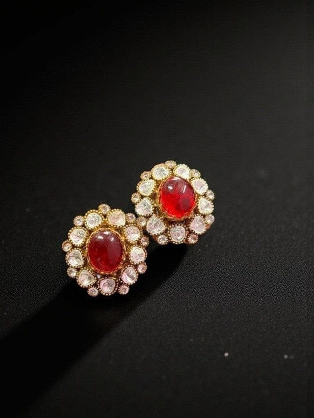 Reshma Earrings (Studs) - Handmade Ethnic & Western Jewelry Blue - Image 3