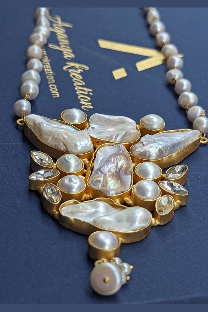 Ruchika Real Pearl Set - Elegant Handcrafted Jewelry - Image 3