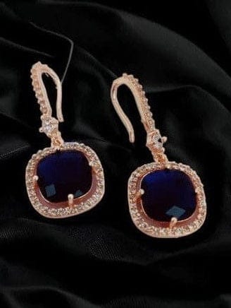 Square Rose Gold Hook Back Earrings - Timeless Elegance - Image 5