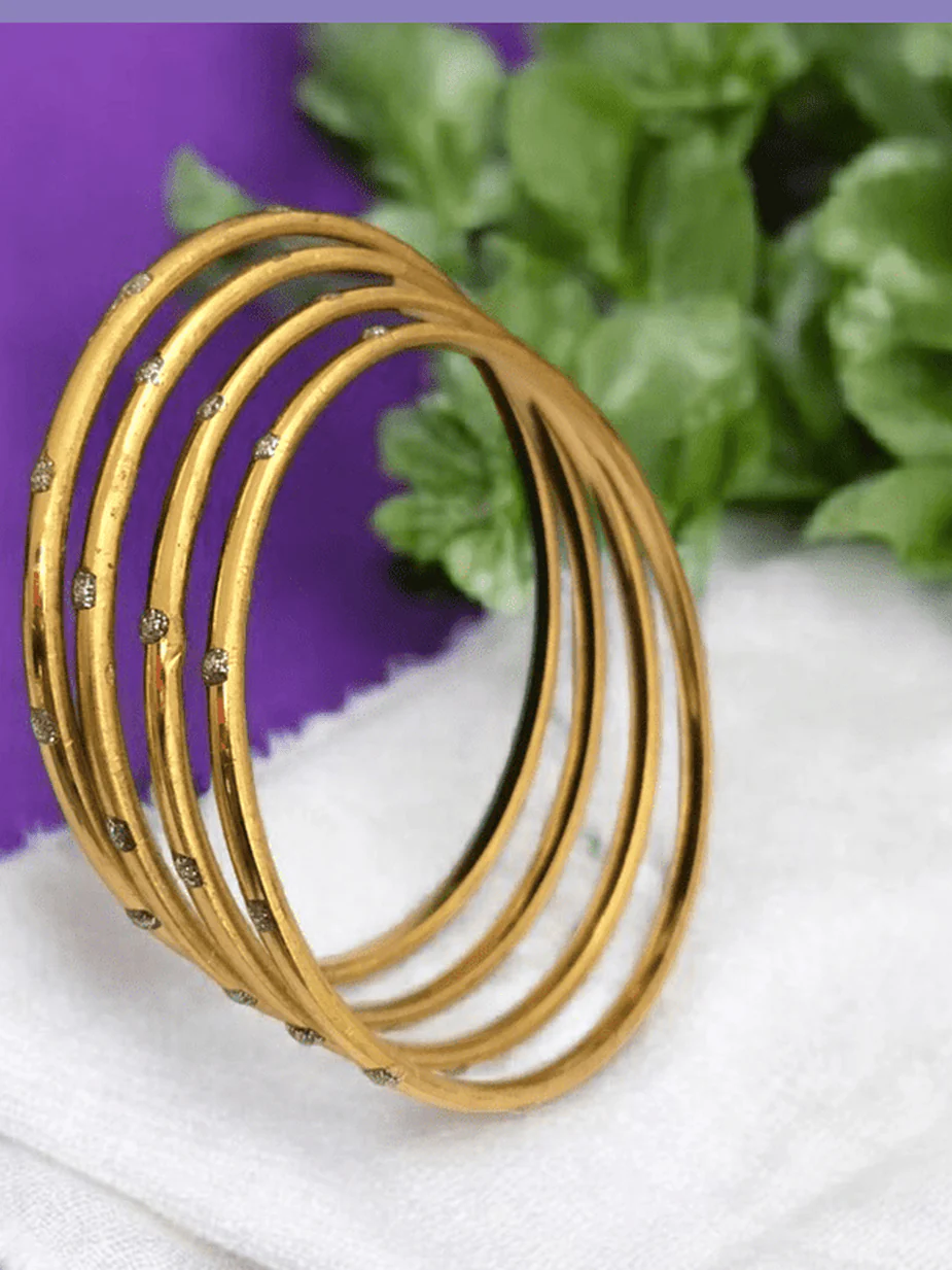 Urmila Bangles - Elegant Gold Polish Brass Jewelry - Image 3